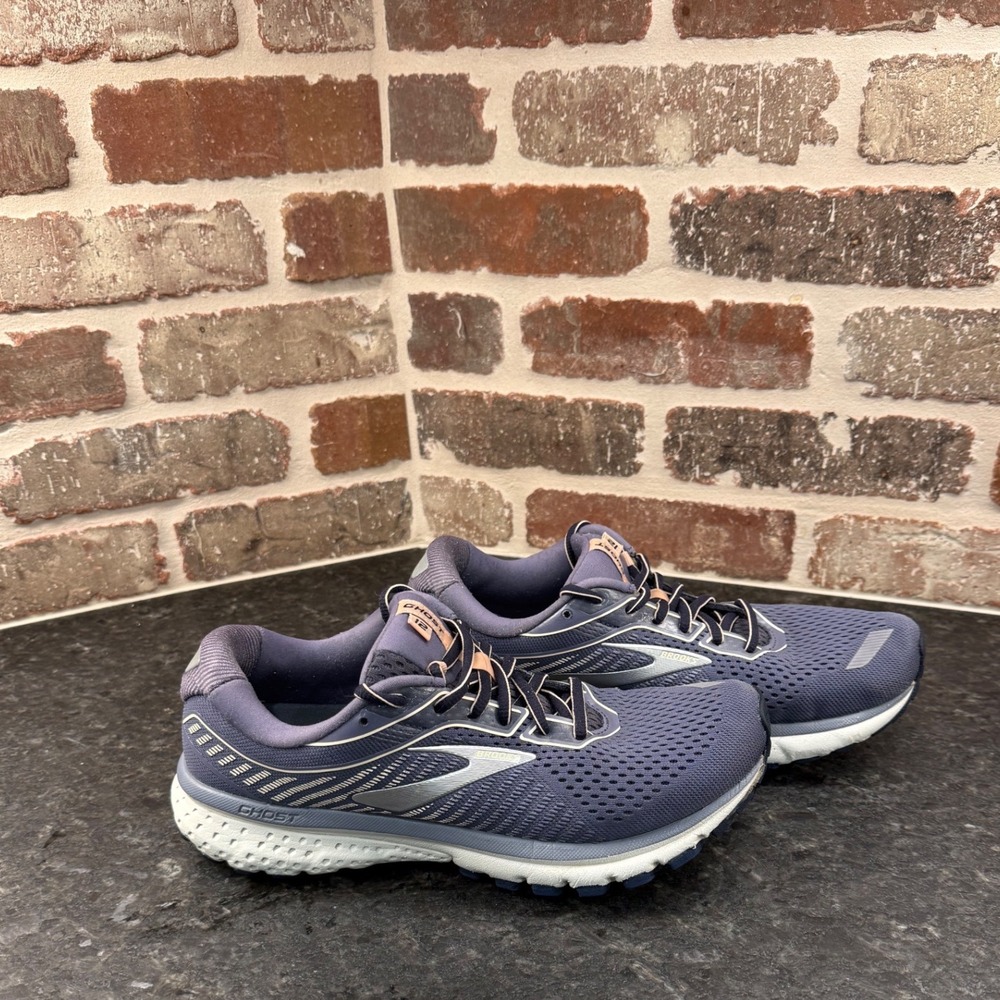 Brooks Ghost 12 Womens Running Shoes Purple Blue Rose Gold 1203051B089 Size 9